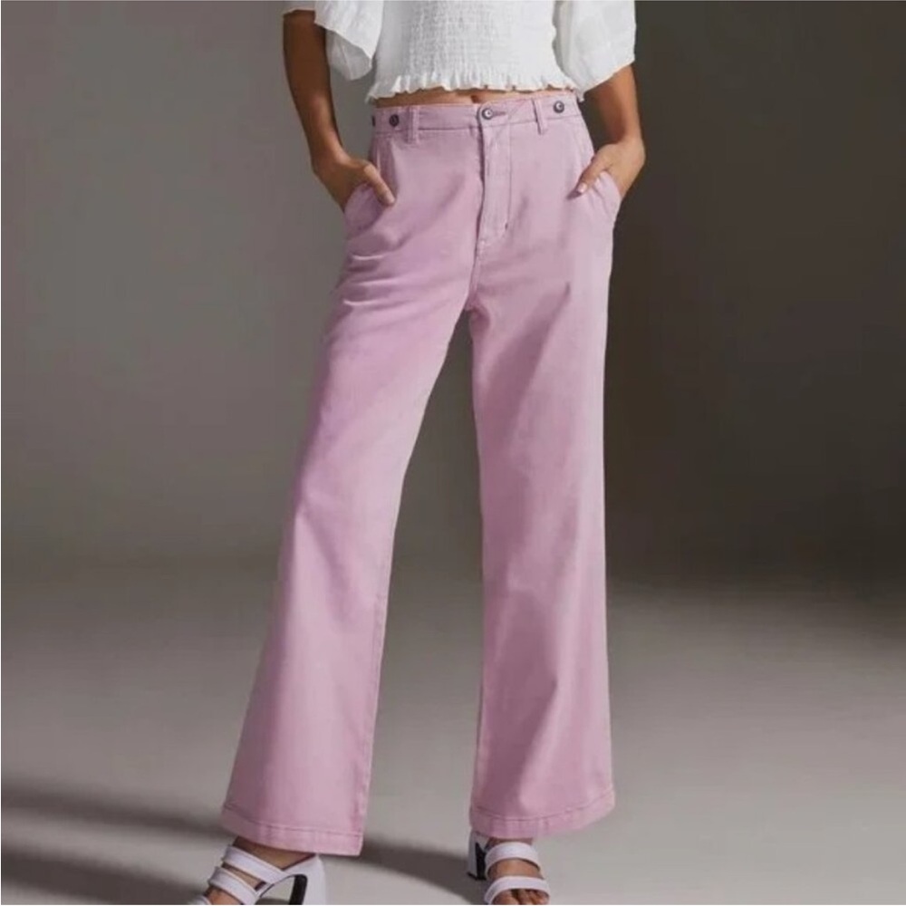 Anthropologie Pilcro Slouchy Chinos 29 Pink Wide Leg Pants Pastel Relaxed Fit